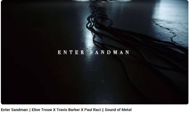 Enter Sandman, reprise par Elise Trouw, Travis Barker et Paul Raci